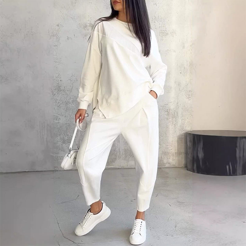 👩‍🦱 Conjunto de Sudadera y Pantalones de Mujer – Manga Larga con Dobladillo, Estilo Cómodo y Moderno ✨💖
