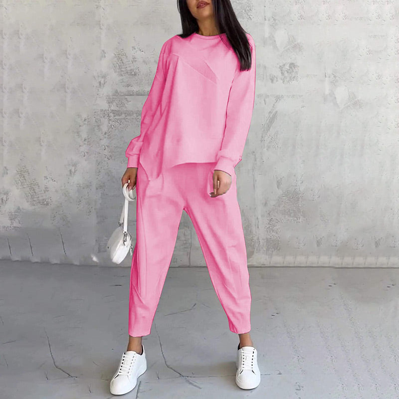 👩‍🦱 Conjunto de Sudadera y Pantalones de Mujer – Manga Larga con Dobladillo, Estilo Cómodo y Moderno ✨💖
