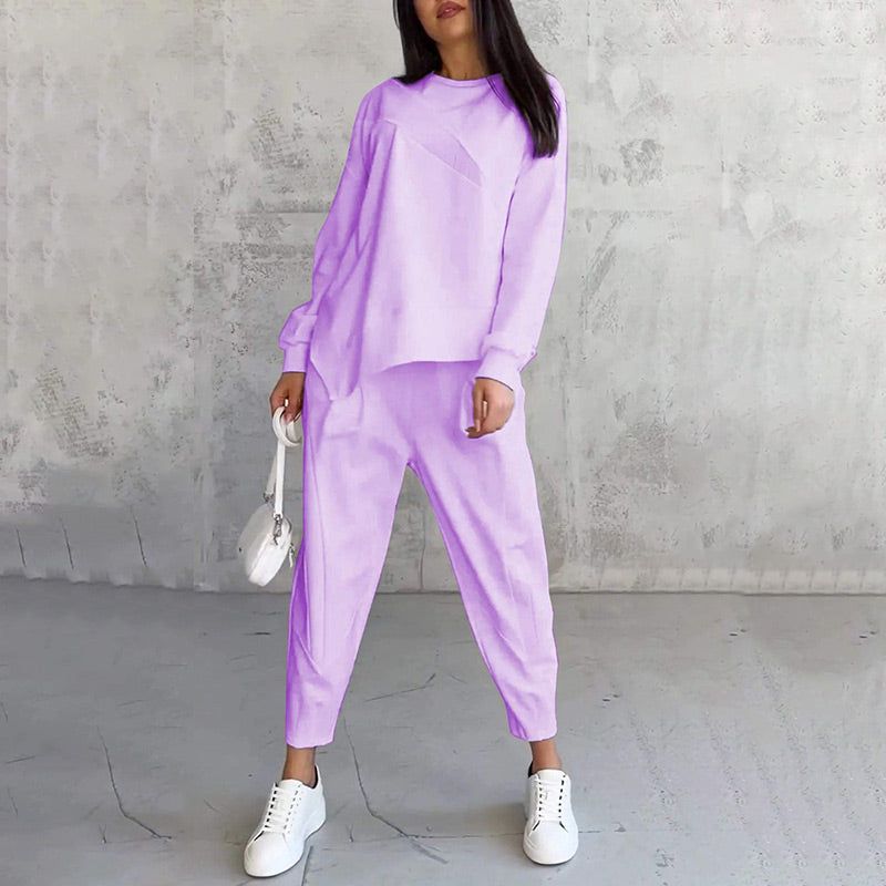 👩‍🦱 Conjunto de Sudadera y Pantalones de Mujer – Manga Larga con Dobladillo, Estilo Cómodo y Moderno ✨💖