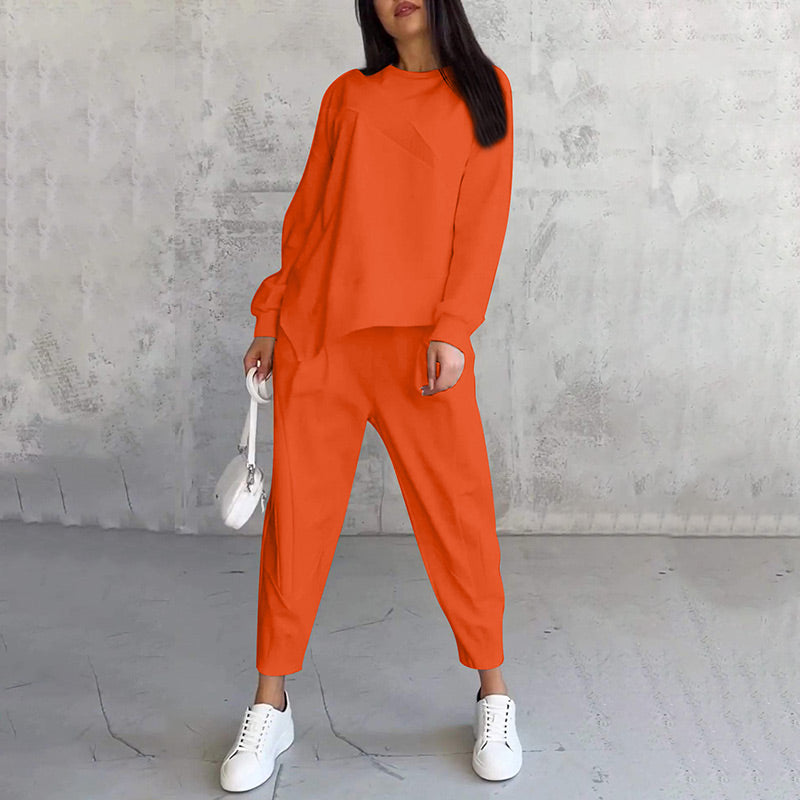 👩‍🦱 Conjunto de Sudadera y Pantalones de Mujer – Manga Larga con Dobladillo, Estilo Cómodo y Moderno ✨💖