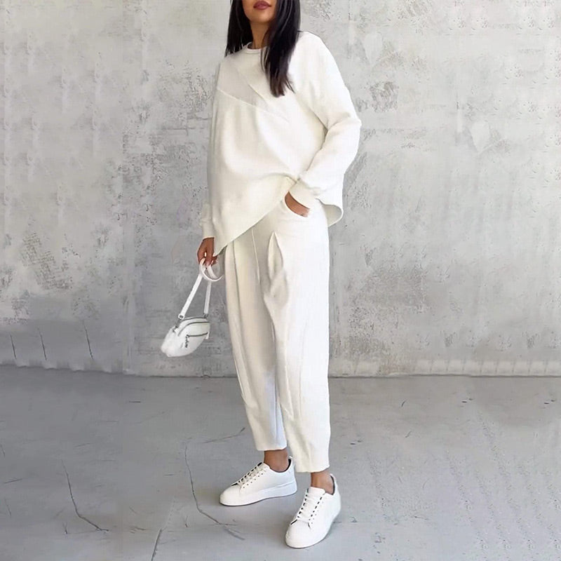 👩‍🦱 Conjunto de Sudadera y Pantalones de Mujer – Manga Larga con Dobladillo, Estilo Cómodo y Moderno ✨💖