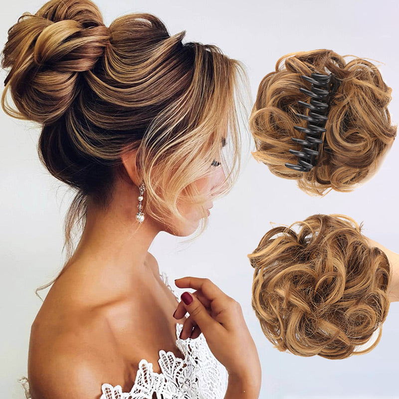 💥🍃 Claw Clip Peluca para el Cabello Natural – Estilo Bun Elegante y Rápido 🦋✨