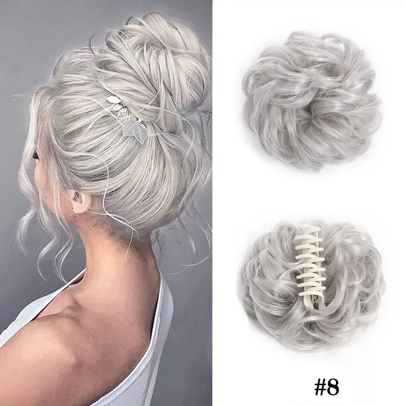 💥🍃 Claw Clip Peluca para el Cabello Natural – Estilo Bun Elegante y Rápido 🦋✨