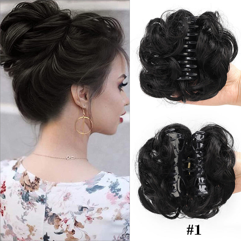 💥🍃 Claw Clip Peluca para el Cabello Natural – Estilo Bun Elegante y Rápido 🦋✨