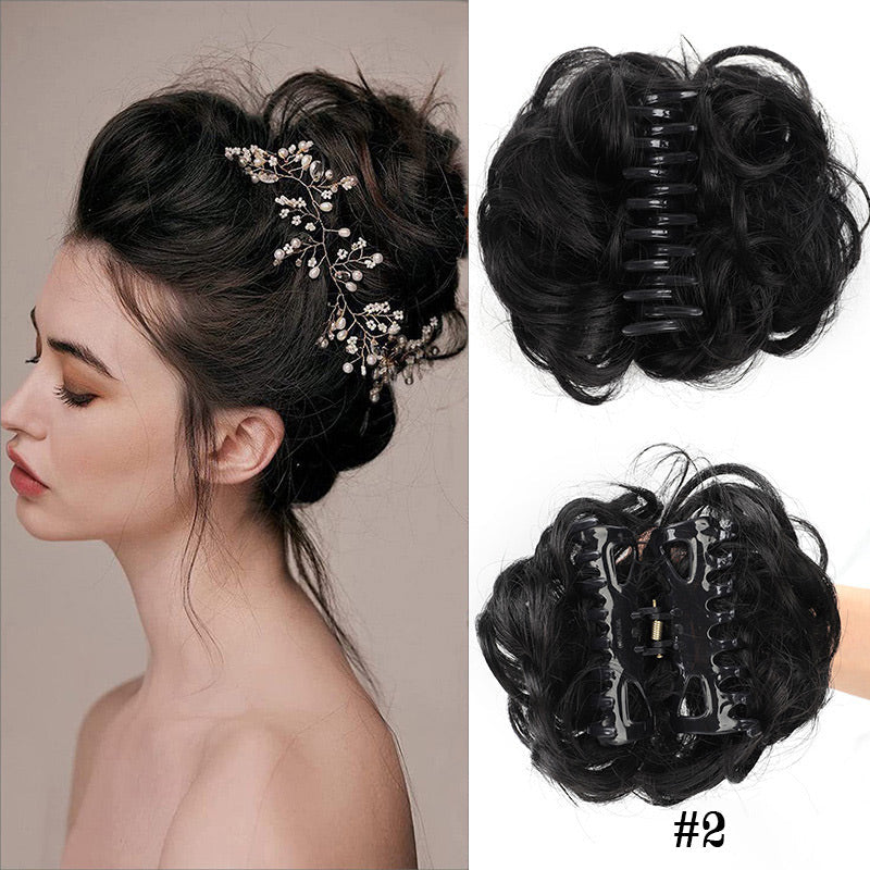 💥🍃 Claw Clip Peluca para el Cabello Natural – Estilo Bun Elegante y Rápido 🦋✨