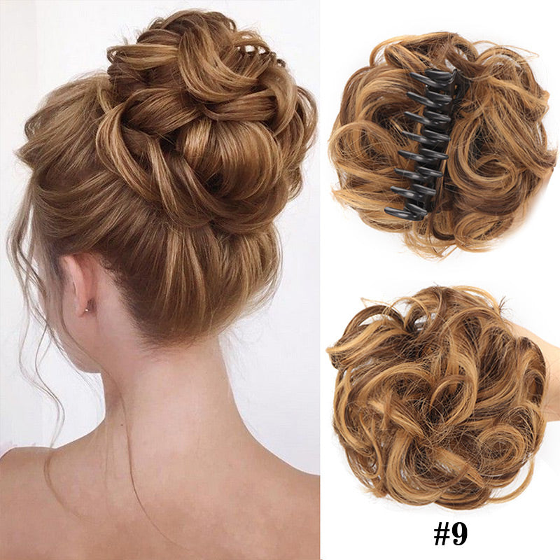 💥🍃 Claw Clip Peluca para el Cabello Natural – Estilo Bun Elegante y Rápido 🦋✨