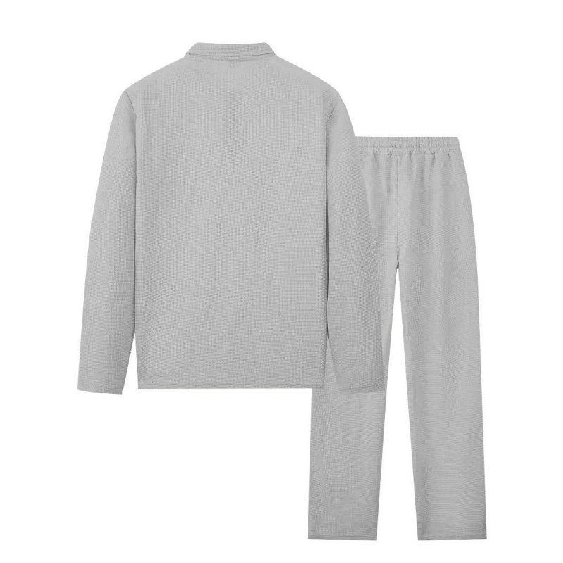 👕✨ Conjunto de Sudadera de Punto Gofrado y Pantalón Recto para Hombre – Comodidad y Estilo para el Día a Día 💼🌟