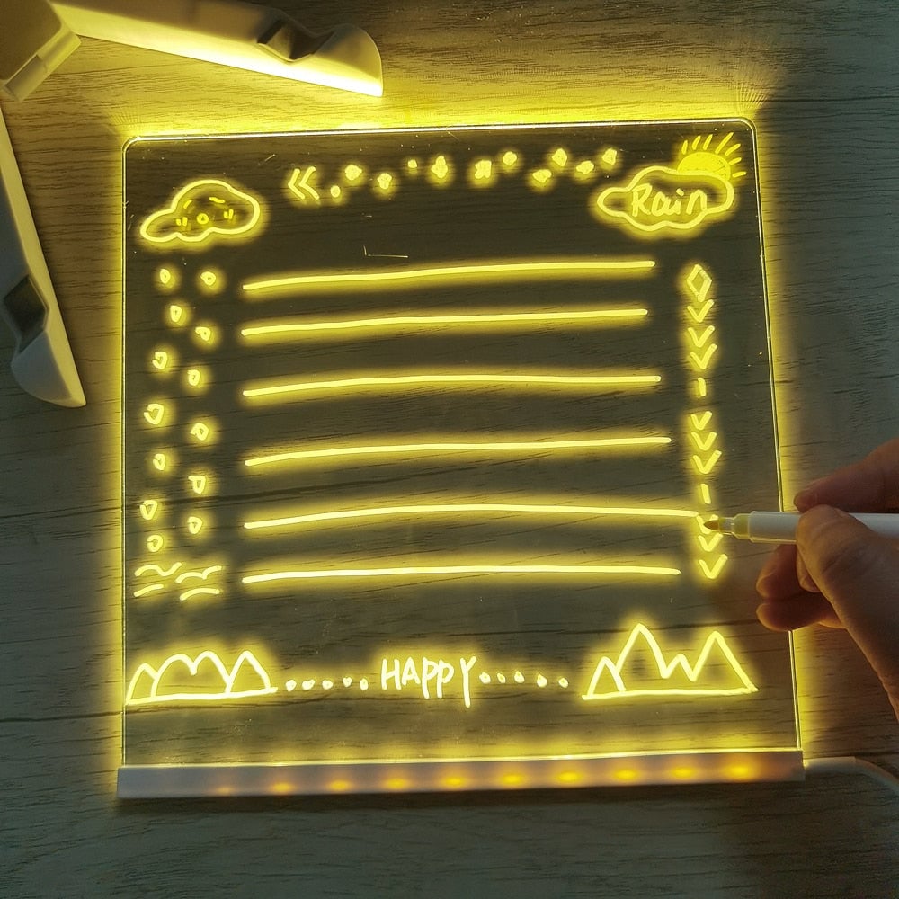 🎨✨ Pizarra LED de Colores para Niños – Dibuja, Escribe y Juega con Luz
