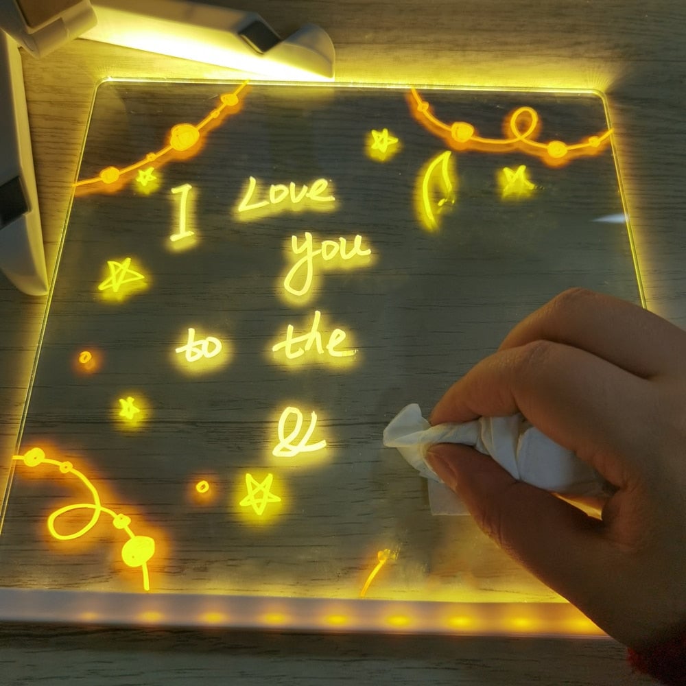 🎨✨ Pizarra LED de Colores para Niños – Dibuja, Escribe y Juega con Luz
