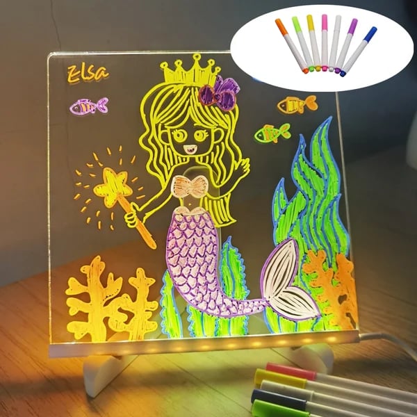 🎨✨ Pizarra LED de Colores para Niños – Dibuja, Escribe y Juega con Luz