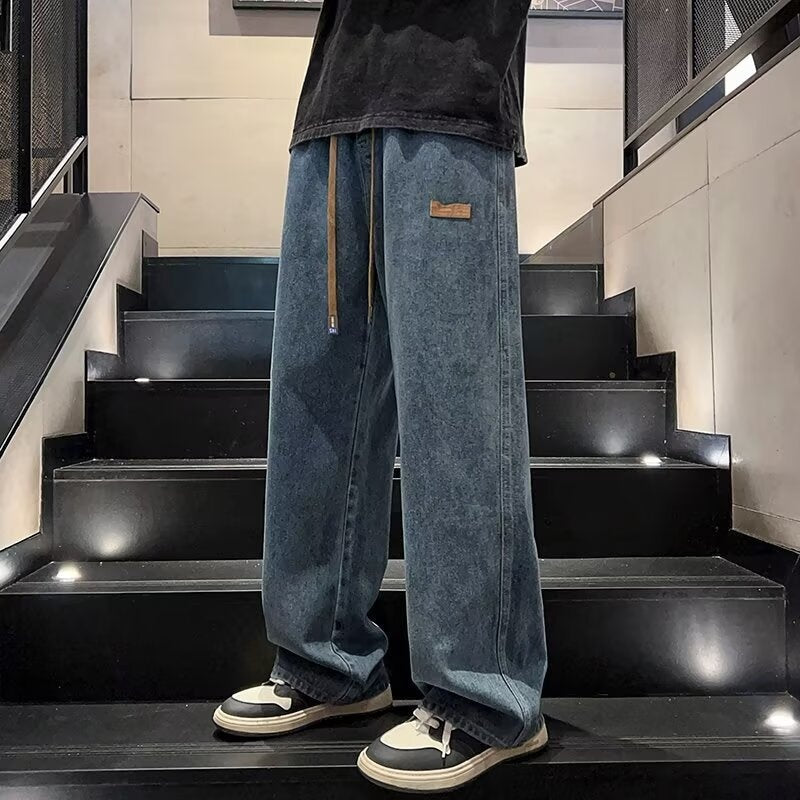 👖✨ Jeans Informales de Corte Holgado y Pierna Ancha para Hombre – Estilo Relajado y Confortable para Todos los Días 💥🌟