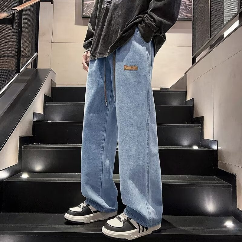 👖✨ Jeans Informales de Corte Holgado y Pierna Ancha para Hombre – Estilo Relajado y Confortable para Todos los Días 💥🌟