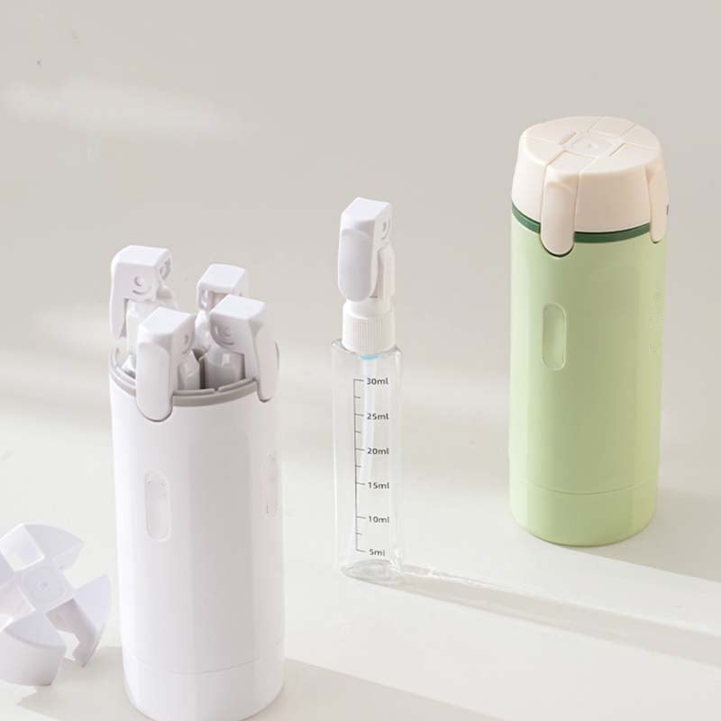 ⏰🔥 ¡50% DE DESCUENTO POR TIEMPO LIMITADO! 🧳 Botellas Dispensadoras 4 en 1 – Compactas, Herméticas y Perfectas para Tus Viajes ✈️🧴