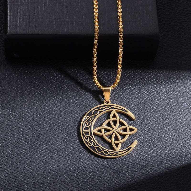 🌙✨ Collar con Colgante de Luna Celta — Místico, Elegante y Único