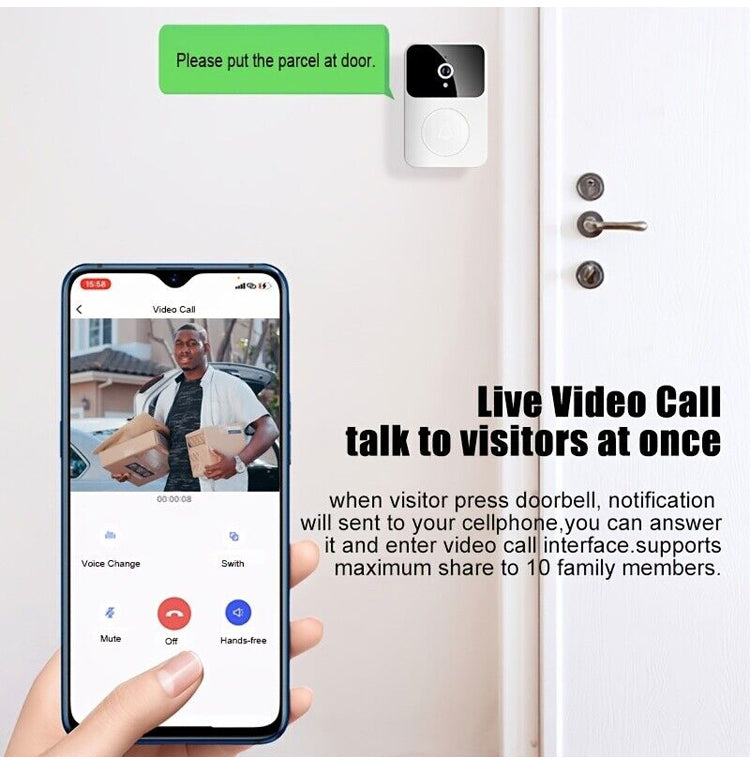 🔔📹 ¡50% DE DESCUENTO! Timbre con Video Inalámbrico con Cámara – Seguridad Inteligente para Tu Hogar 🏠