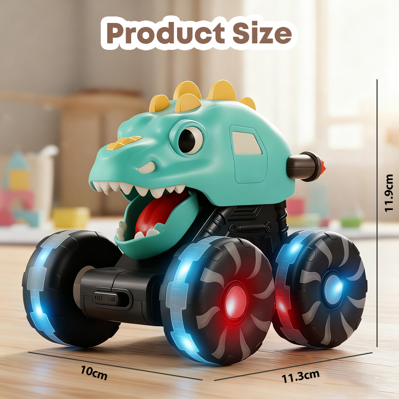 🦖🚗 ¡Dinosaurio Press & Go con Luces! ✨ El Coche de Juguete que Hace que los Peques No Paren de Jugar 🔥