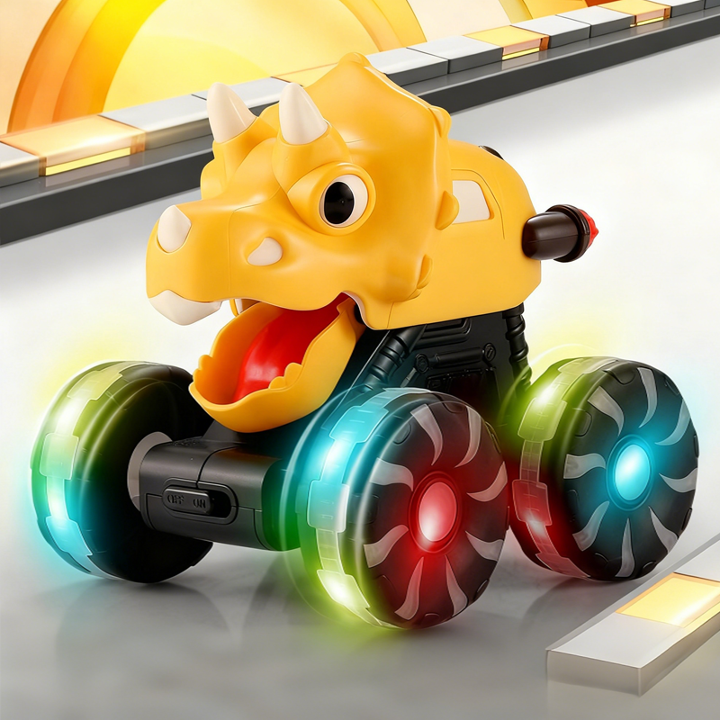 🦖🚗 ¡Dinosaurio Press & Go con Luces! ✨ El Coche de Juguete que Hace que los Peques No Paren de Jugar 🔥
