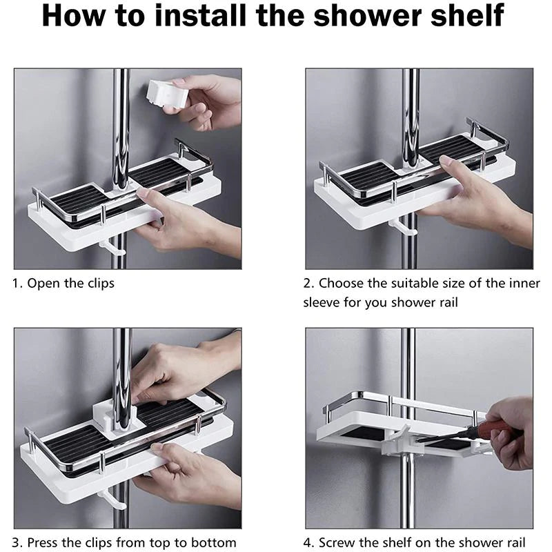 ⏳ ¡TIEMPO LIMITADO: 50% DE DESCUENTO! 🚿 Estante organizador de ducha para barra de baño 🔥