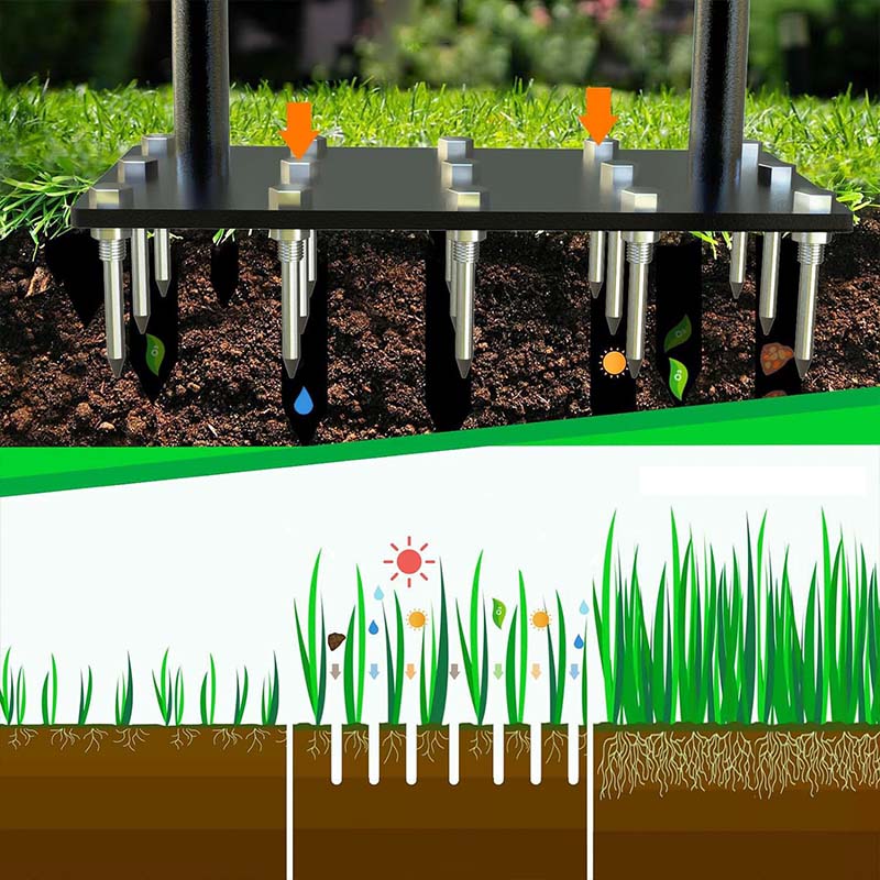 ⏰ ¡Oferta Limitada 50% OFF! 🌿 Aireador de Césped de Alto Rendimiento – Púas que Reviven tu Jardín 💪💐【Stock Limitado】