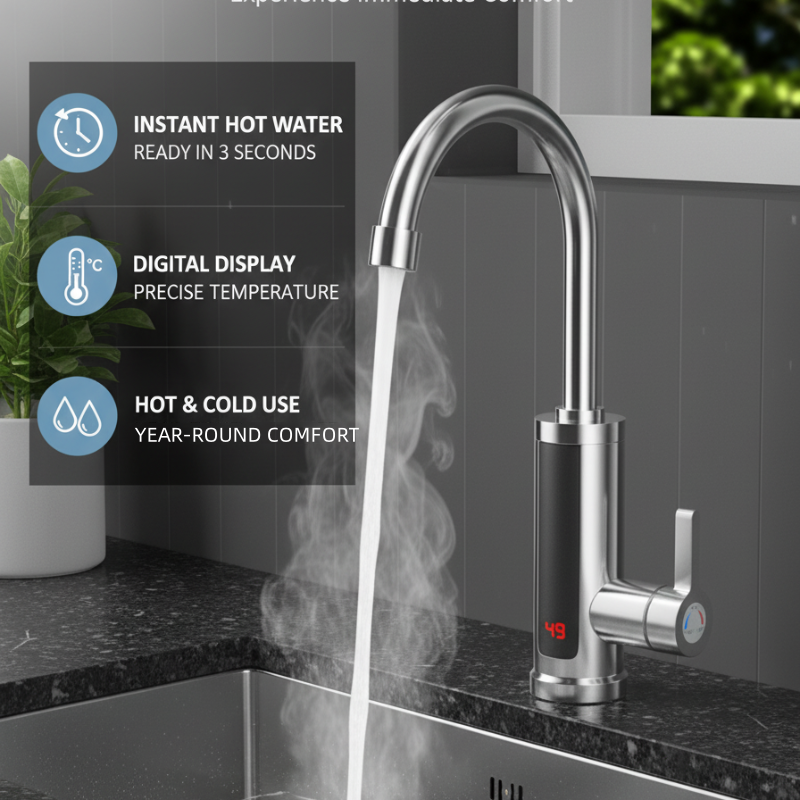 🚿✨ Grifo Calentador de Agua Instantáneo sin Tanque – Agua Caliente al Instante, Eficiencia y Comodidad 💧🔥 Diseño Compacto • Ahorro de Energía • Ideal para Baños y Cocinas 🏡