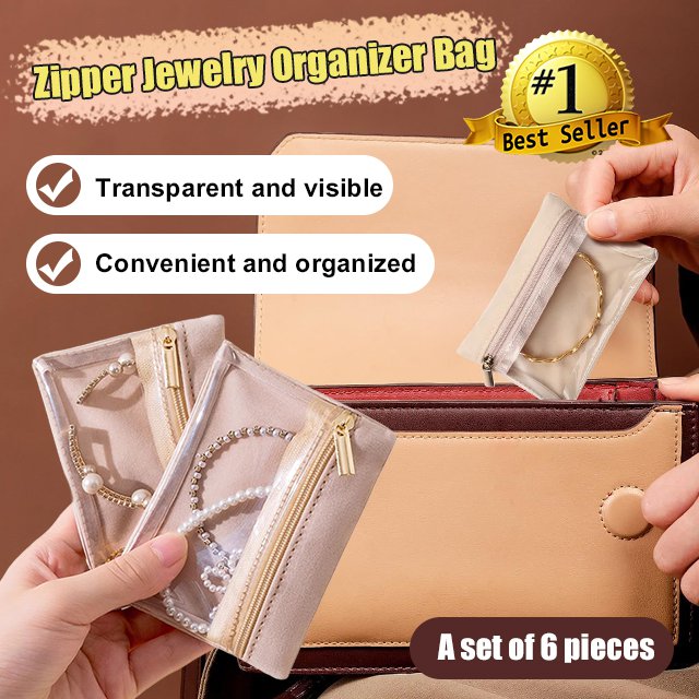 🔥 ¡50% DE DESCUENTO! 🔥  Bolsa de Almacenamiento para Joyería con Cremallera – Organiza y Protege tus Accesorios con Estilo 💍✨