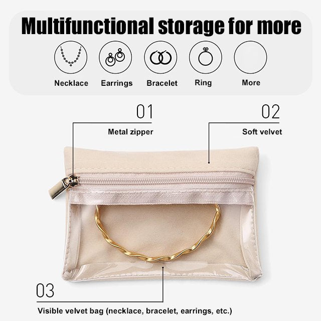 🔥 ¡50% DE DESCUENTO! 🔥  Bolsa de Almacenamiento para Joyería con Cremallera – Organiza y Protege tus Accesorios con Estilo 💍✨