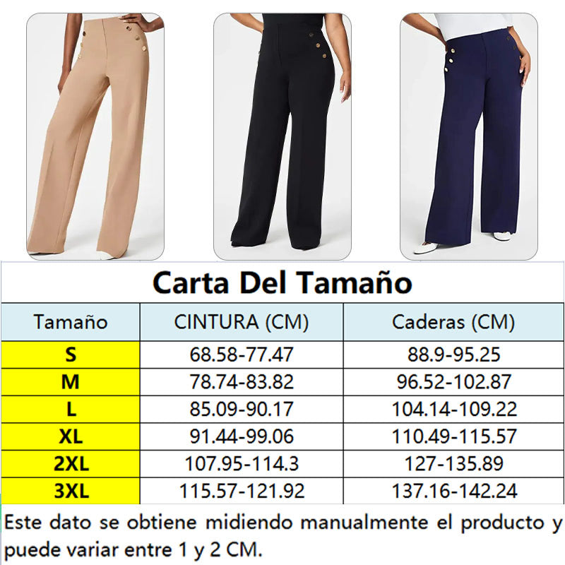 👖✨ Pantalones de Pierna Ancha y Cintura Alta para Mujer 💖 Elásticos, Cómodos y de Talla Grande | Ajuste Favorecedor 🌸 Estilo Moderno para Uso Diario, Oficina o Salidas Casual 🌟