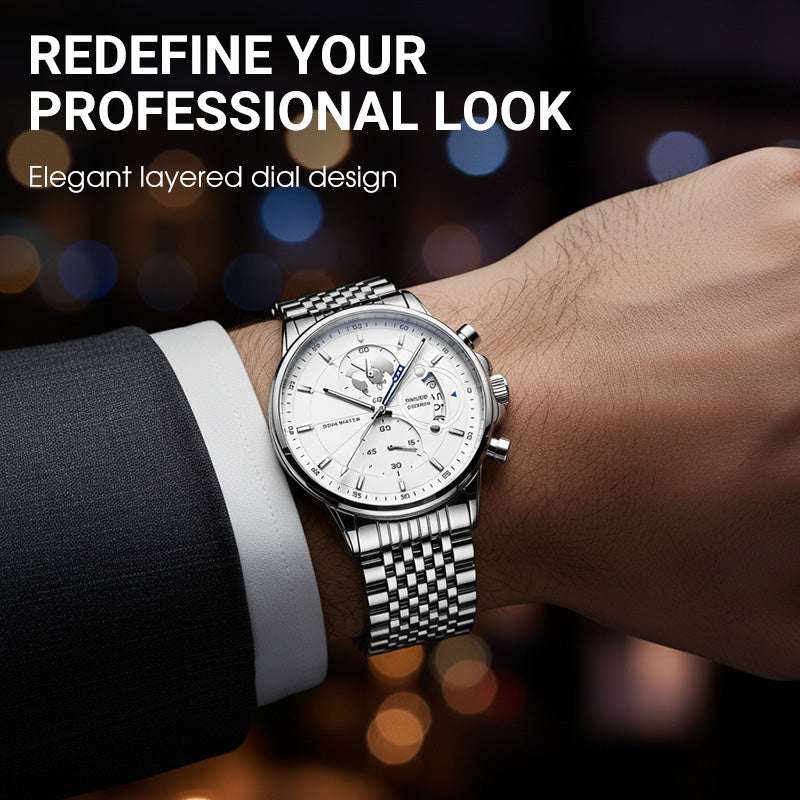 🔥✨ ¡50% DCTO! Reloj de Cuarzo para Hombre – Luminoso, Impermeable y Súper Elegante ✨🔥