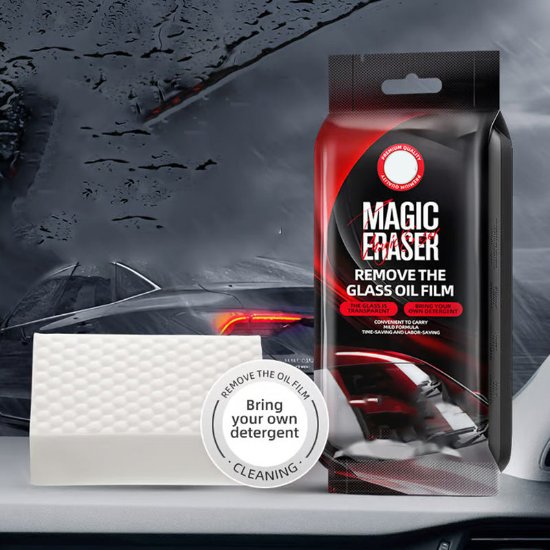 ✨🚗 Esponja Mágica para Cristales de Auto – Elimina Película Grasa y Manchas en Segundos 💦