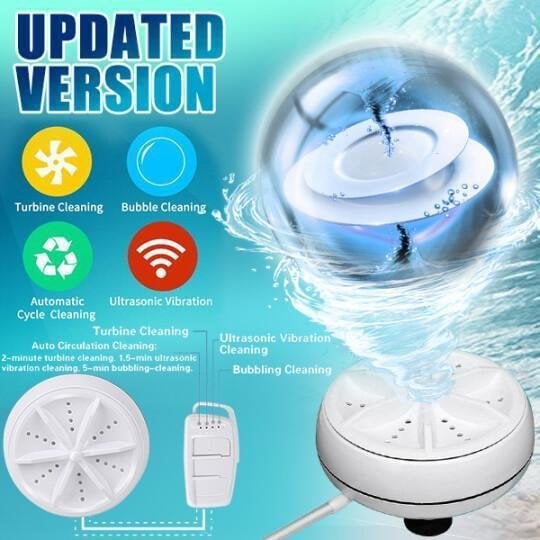 ⏰🔥 ¡50% DE DESCUENTO POR TIEMPO LIMITADO! ✨ Lavadora Ultrasónica Portátil – Limpieza Rápida y Fácil para Tu Hogar 💖🧼