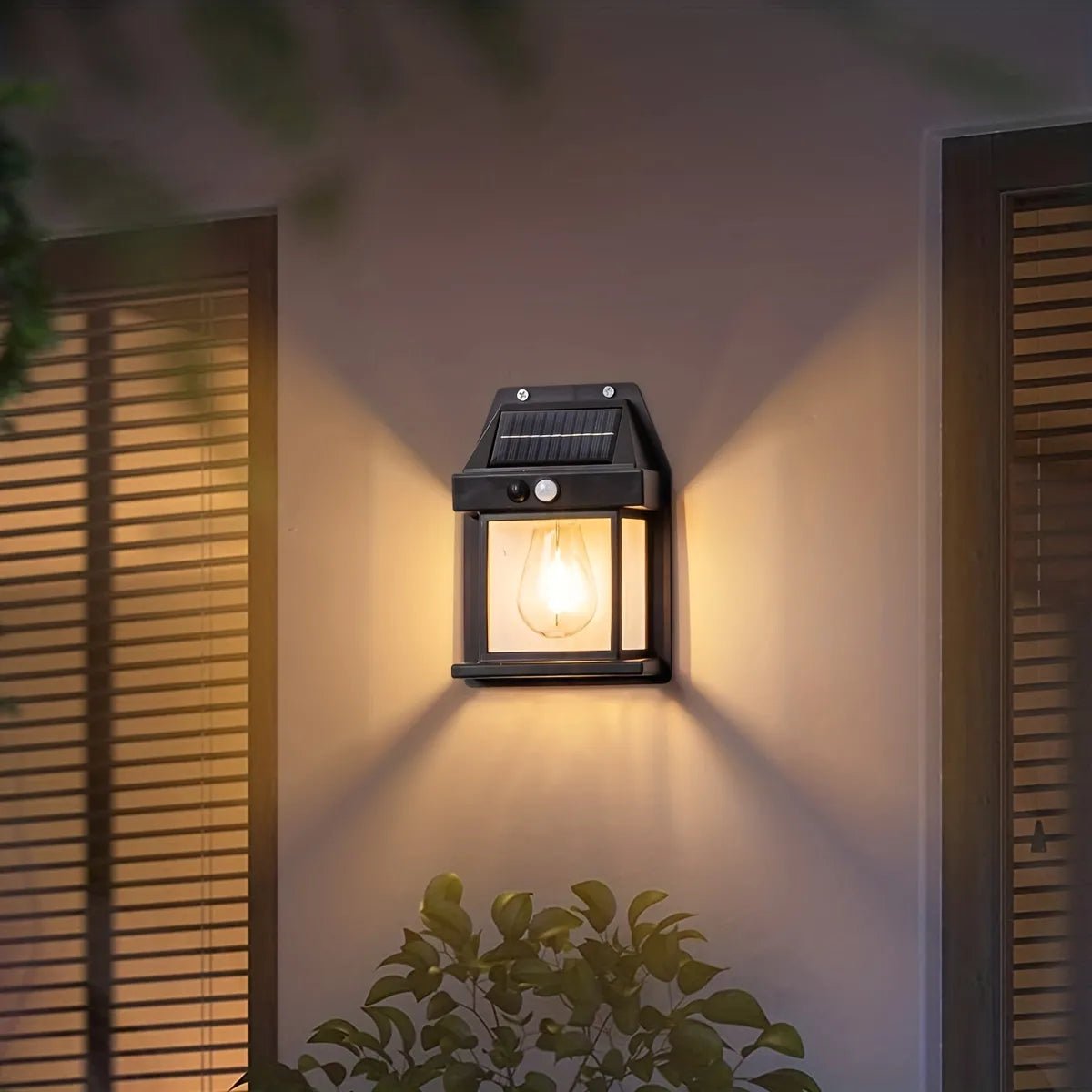 🌞💡 Lámpara de Pared Solar con Sensor de Movimiento y Luz de Tungsteno – Iluminación Inteligente, Segura y Elegante para Exterior 🏡✨