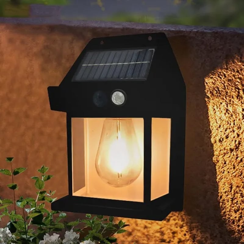 🌞💡 Lámpara de Pared Solar con Sensor de Movimiento y Luz de Tungsteno – Iluminación Inteligente, Segura y Elegante para Exterior 🏡✨