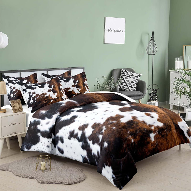 🐄❄️ Set de Fundas para Edredón con Estampado de Vaca – Suave, Cálido y Moderno 🛏️✨