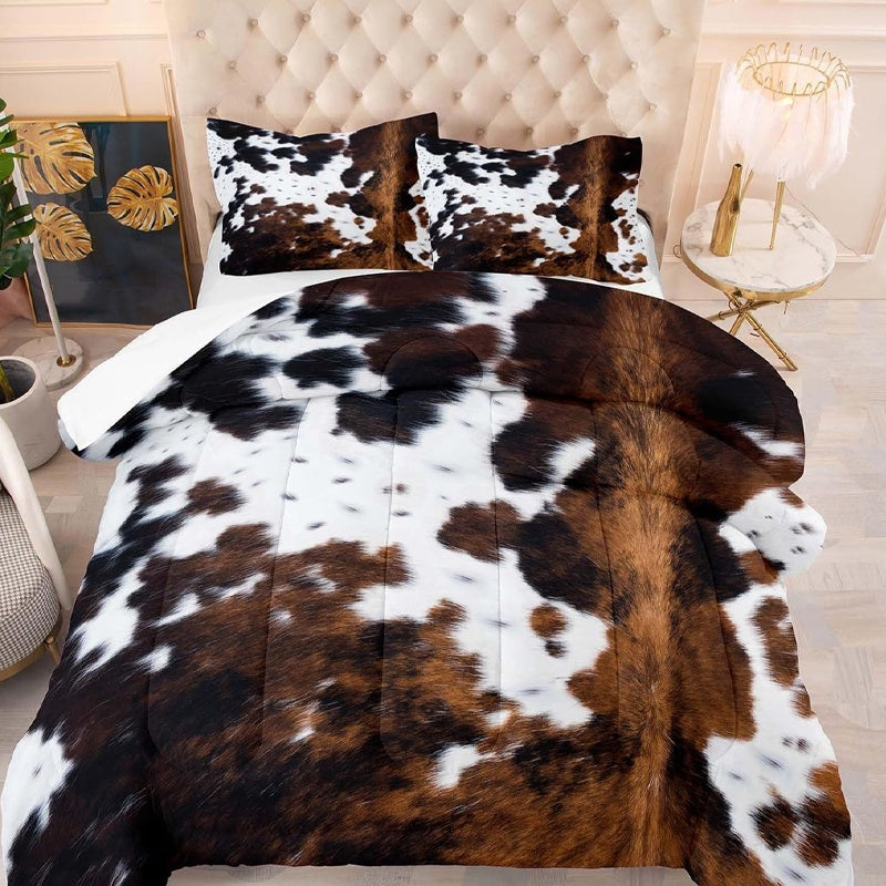 🐄❄️ Set de Fundas para Edredón con Estampado de Vaca – Suave, Cálido y Moderno 🛏️✨