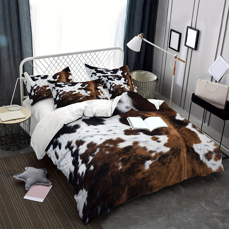 🐄❄️ Set de Fundas para Edredón con Estampado de Vaca – Suave, Cálido y Moderno 🛏️✨