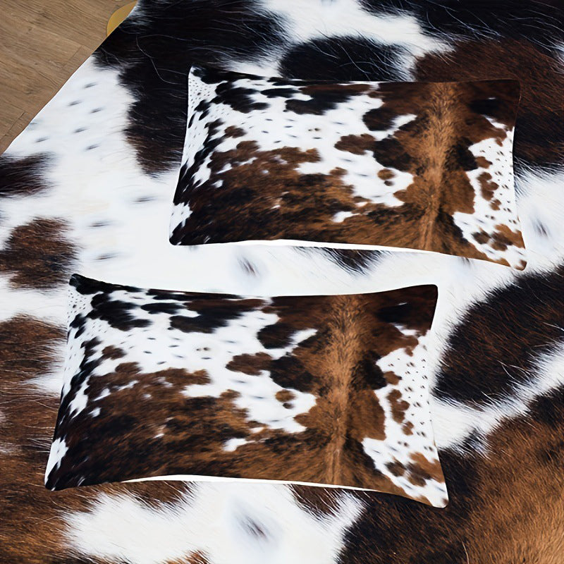 🐄❄️ Set de Fundas para Edredón con Estampado de Vaca – Suave, Cálido y Moderno 🛏️✨