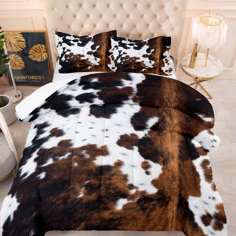 🐄❄️ Set de Fundas para Edredón con Estampado de Vaca – Suave, Cálido y Moderno 🛏️✨