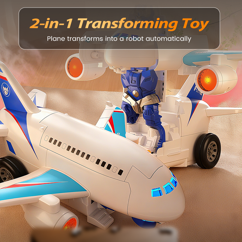 🎁🔥 ¡50% OFF HOY! — Avión Robot Eléctrico 2 en 1 ✈️🤖 Se Transforma Solo y Encanta a los Niños