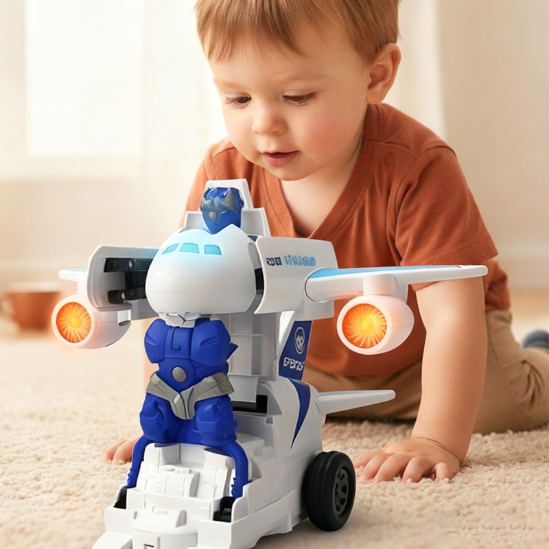 🎁🔥 ¡50% OFF HOY! — Avión Robot Eléctrico 2 en 1 ✈️🤖 Se Transforma Solo y Encanta a los Niños