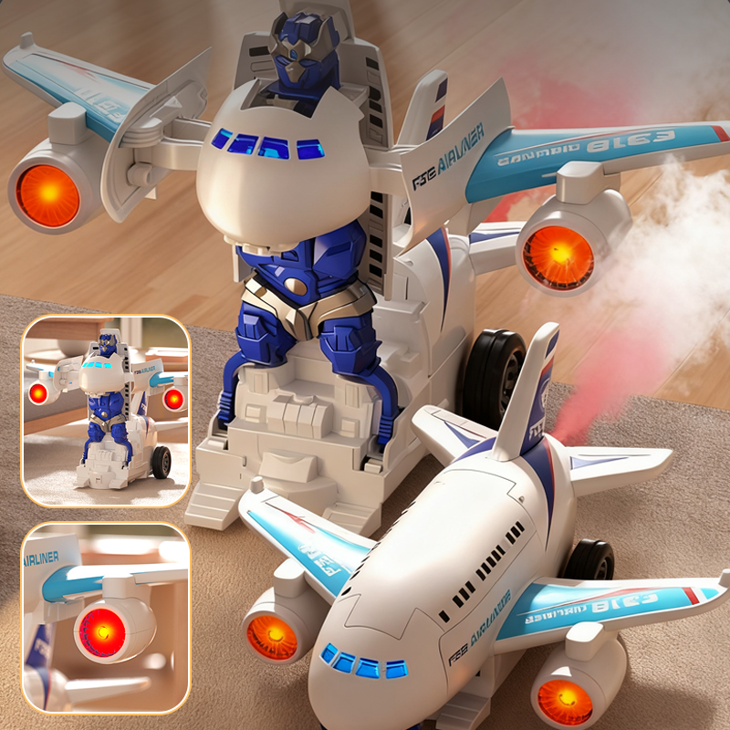 🎁🔥 ¡50% OFF HOY! — Avión Robot Eléctrico 2 en 1 ✈️🤖 Se Transforma Solo y Encanta a los Niños