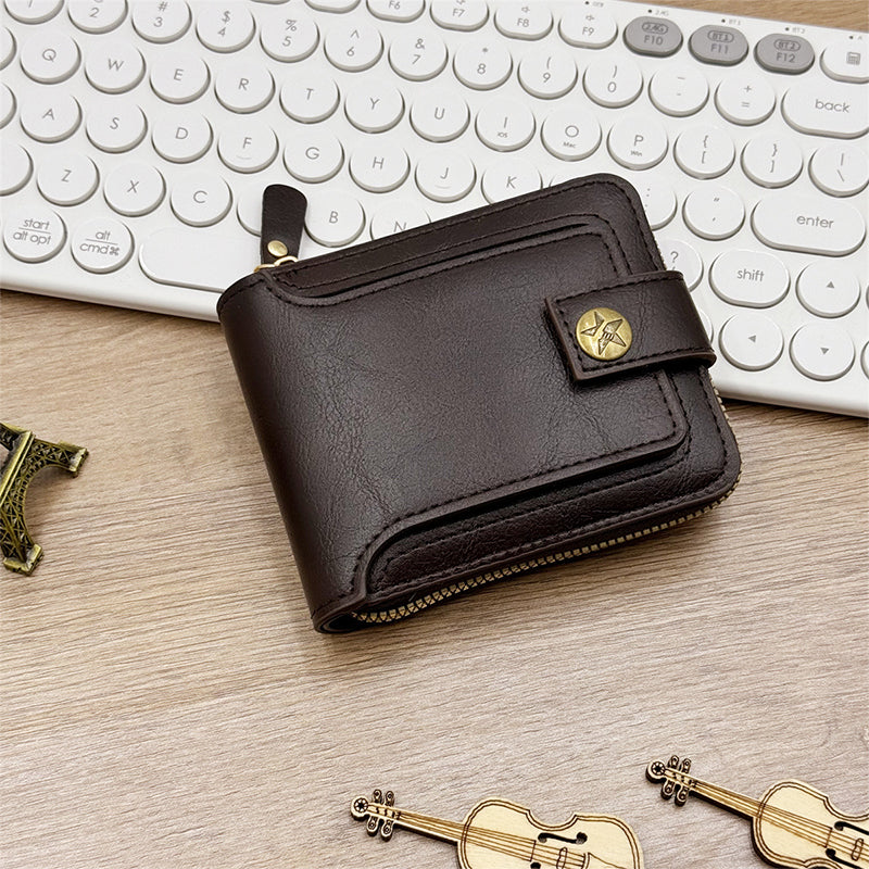 📢🔥 ¡50% DE DESCUENTO! 🎅 Cartera Vintage para Hombre con Cierre — Cuero Genuino & Protección RFID 💼✨ | ¡Estilo, Seguridad y Ahorro! 💰🛍️