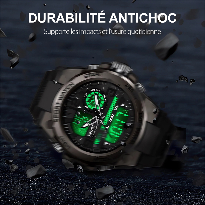 ⌚🔥 Reloj Deportivo para Hombre Resistente al Agua – Pantalla Luminosa y Estilo Moderno 🖤