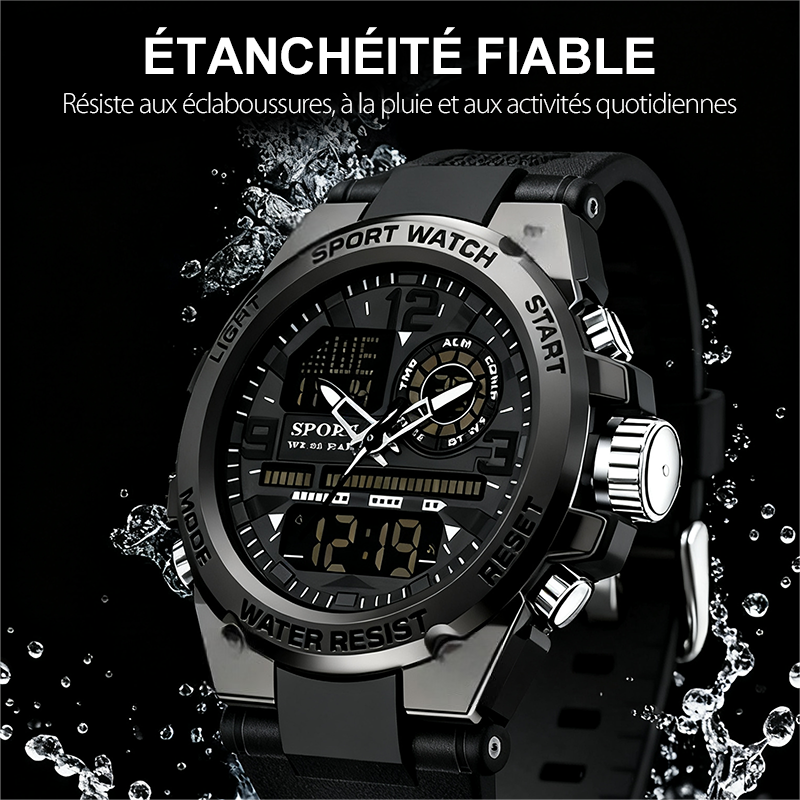 ⌚🔥 Reloj Deportivo para Hombre Resistente al Agua – Pantalla Luminosa y Estilo Moderno 🖤