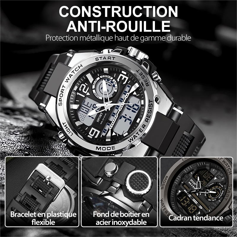 ⌚🔥 Reloj Deportivo para Hombre Resistente al Agua – Pantalla Luminosa y Estilo Moderno 🖤