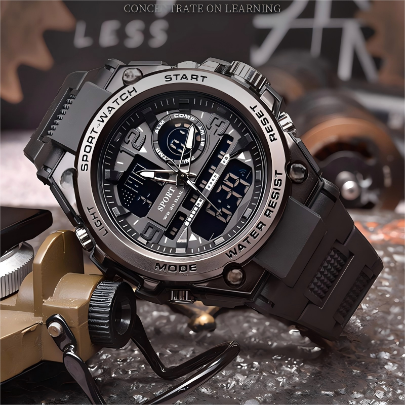 ⌚🔥 Reloj Deportivo para Hombre Resistente al Agua – Pantalla Luminosa y Estilo Moderno 🖤