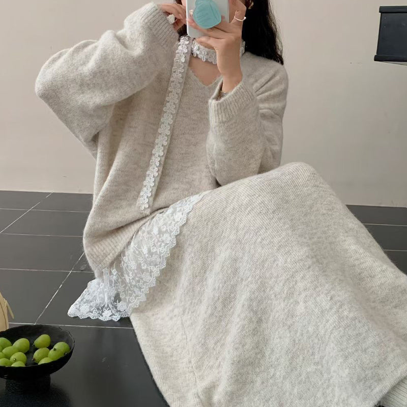 💃🧶 Conjunto de Mujer: Suéter Tejido + Falda – Look Chic de 2 Piezas ✨
