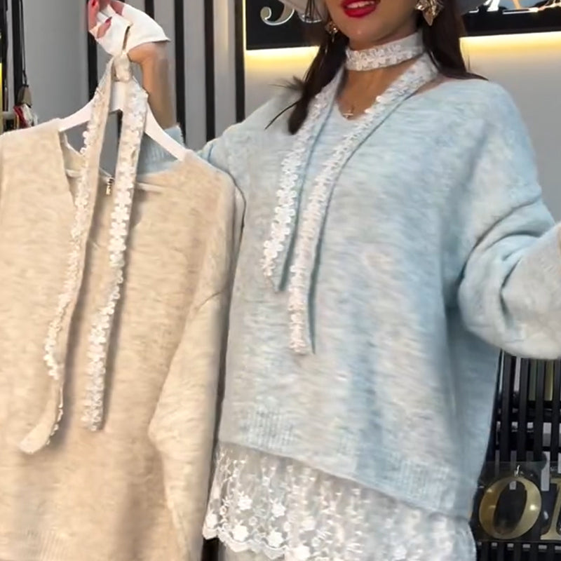 💃🧶 Conjunto de Mujer: Suéter Tejido + Falda – Look Chic de 2 Piezas ✨
