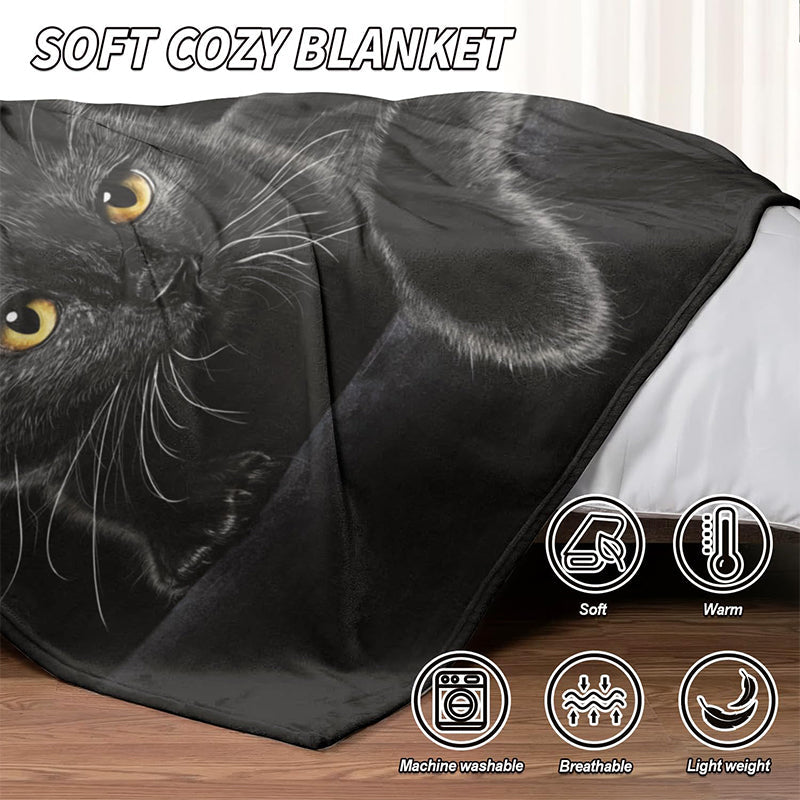 ⏳¡ÚLTIMO DÍA DE OFERTA! ¡50% DE DESCUENTO!⏰🐱Manta acogedora para todas las estaciones Black Cat