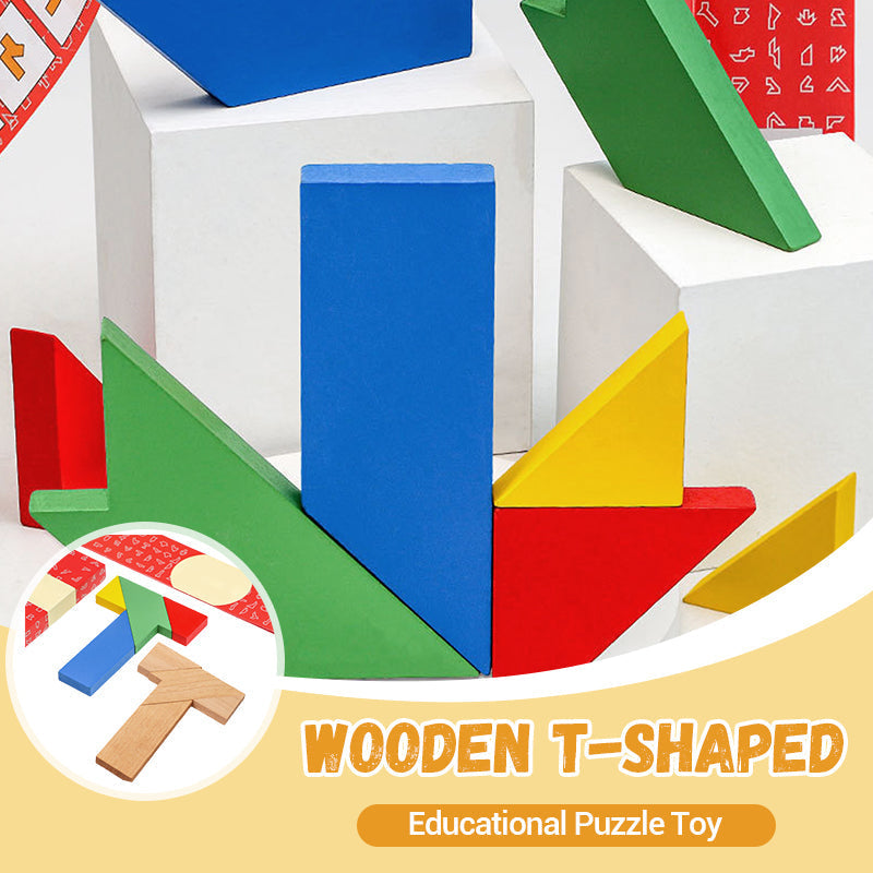 🧩🔥 ¡Oferta! Rompecabezas Educativo de Madera en Forma de T – Juego Didáctico para Inteligencia y Creatividad