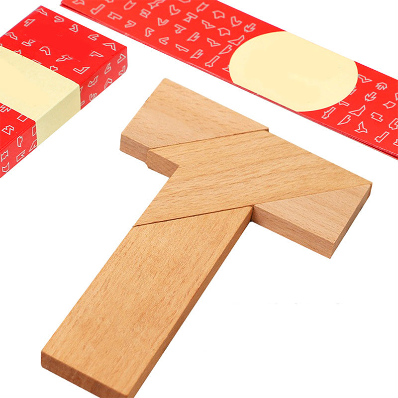 🧩🔥 ¡Oferta! Rompecabezas Educativo de Madera en Forma de T – Juego Didáctico para Inteligencia y Creatividad